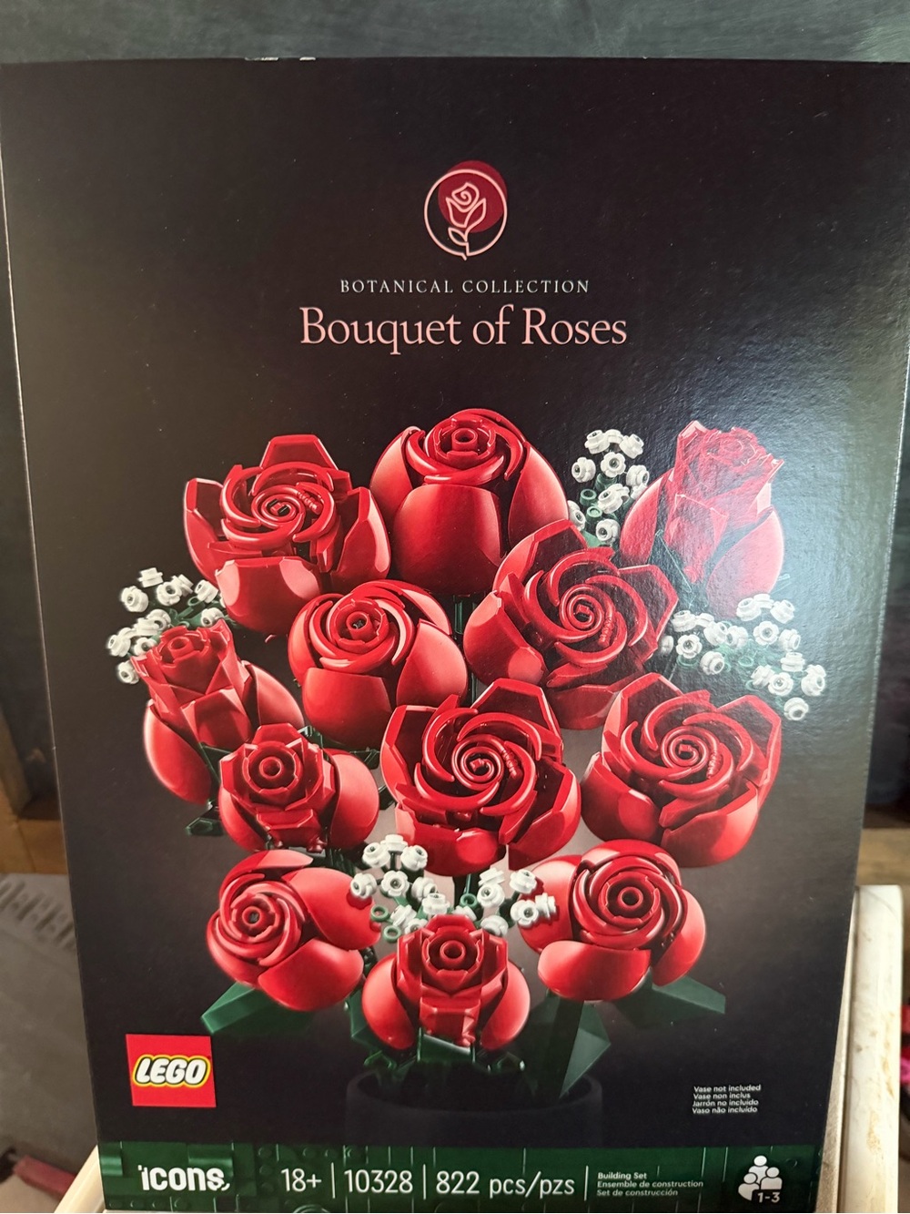 Lego Bouquet of Roses - Red and White Accents
